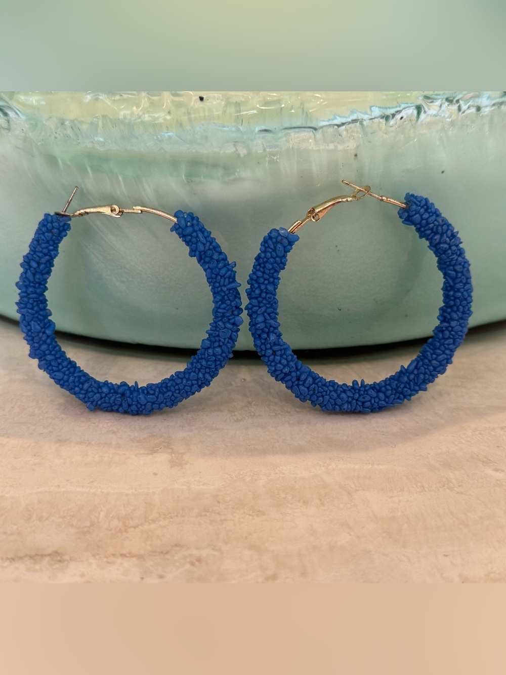 Blue Chip Hoop Earrings